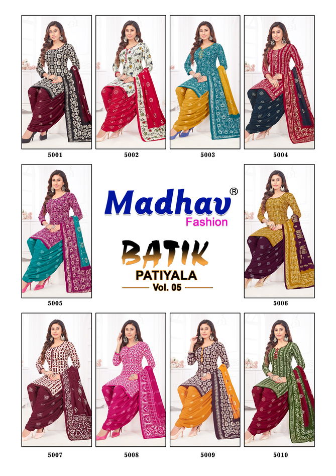 Batik Patiyala Vol 5 By Madhav Printed Cotton Dress Material Wholesale Shop In Surat 
